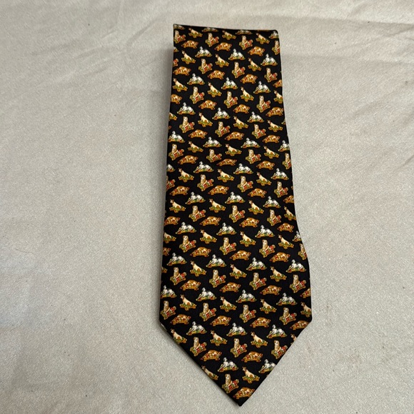 Salvatore Ferragamo DOG PATTERN Silk Tie. EUC - Picture 4 of 7